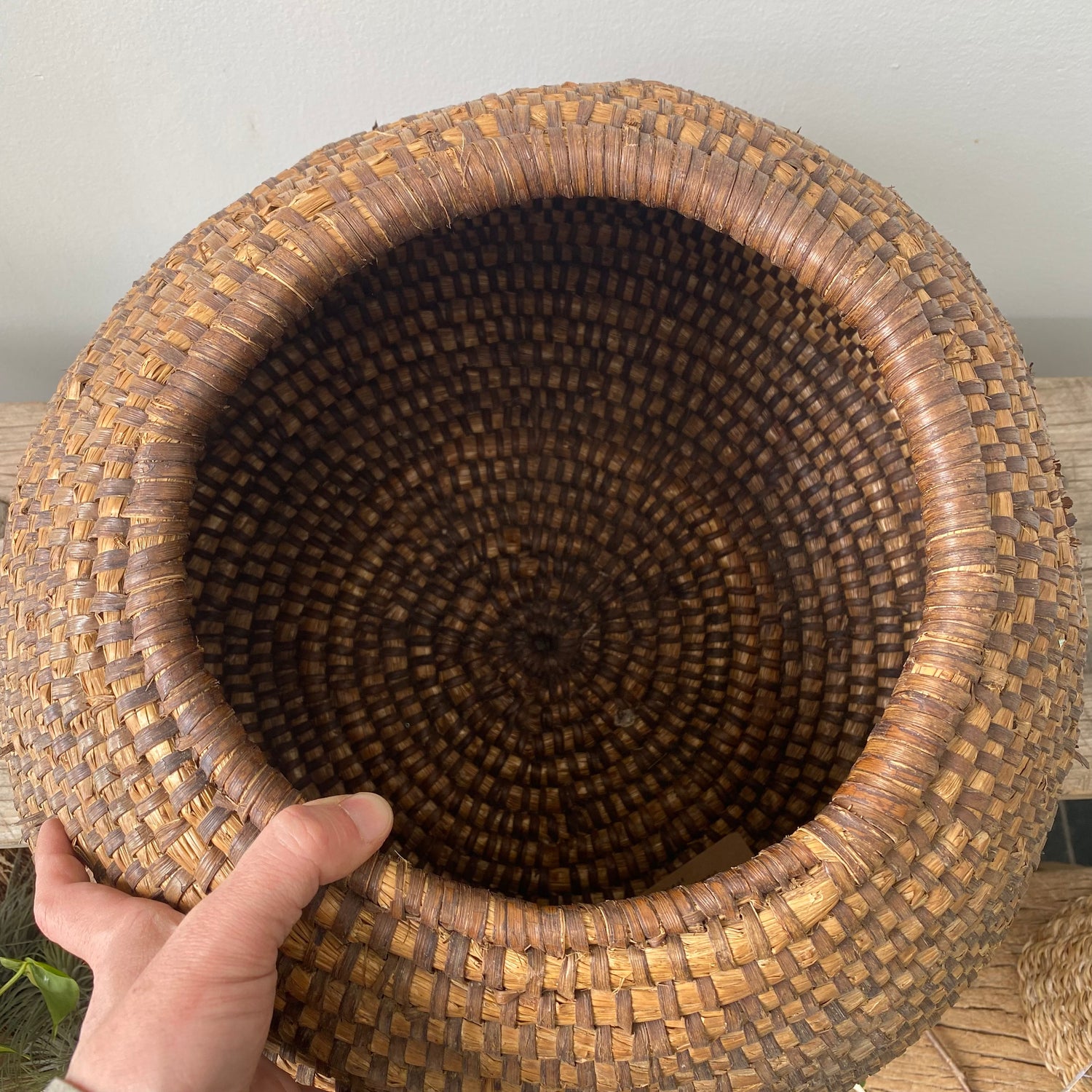 Antique French &amp; Eastern European Rice Straw Basket | 19th-20th Century