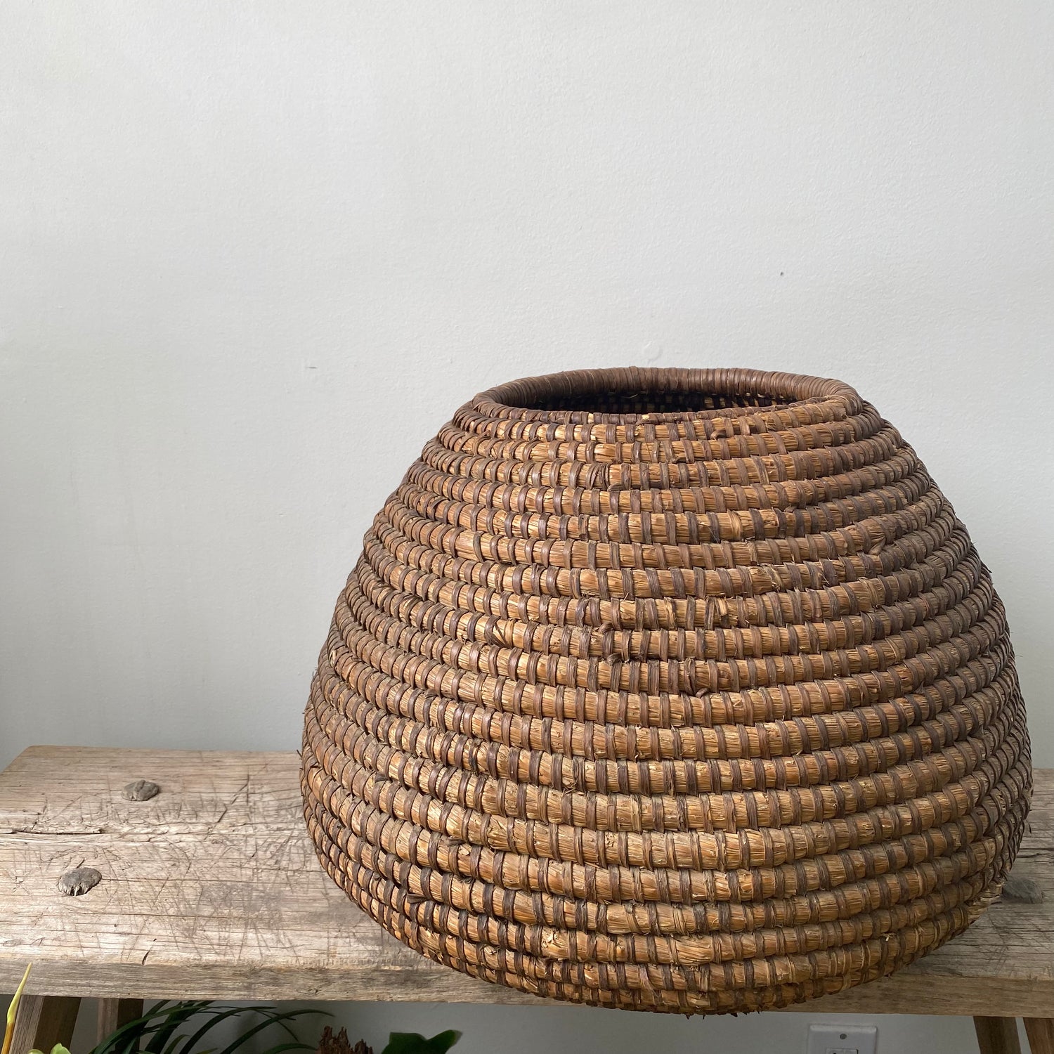 Antique French &amp; Eastern European Rice Straw Basket | 19th-20th Century