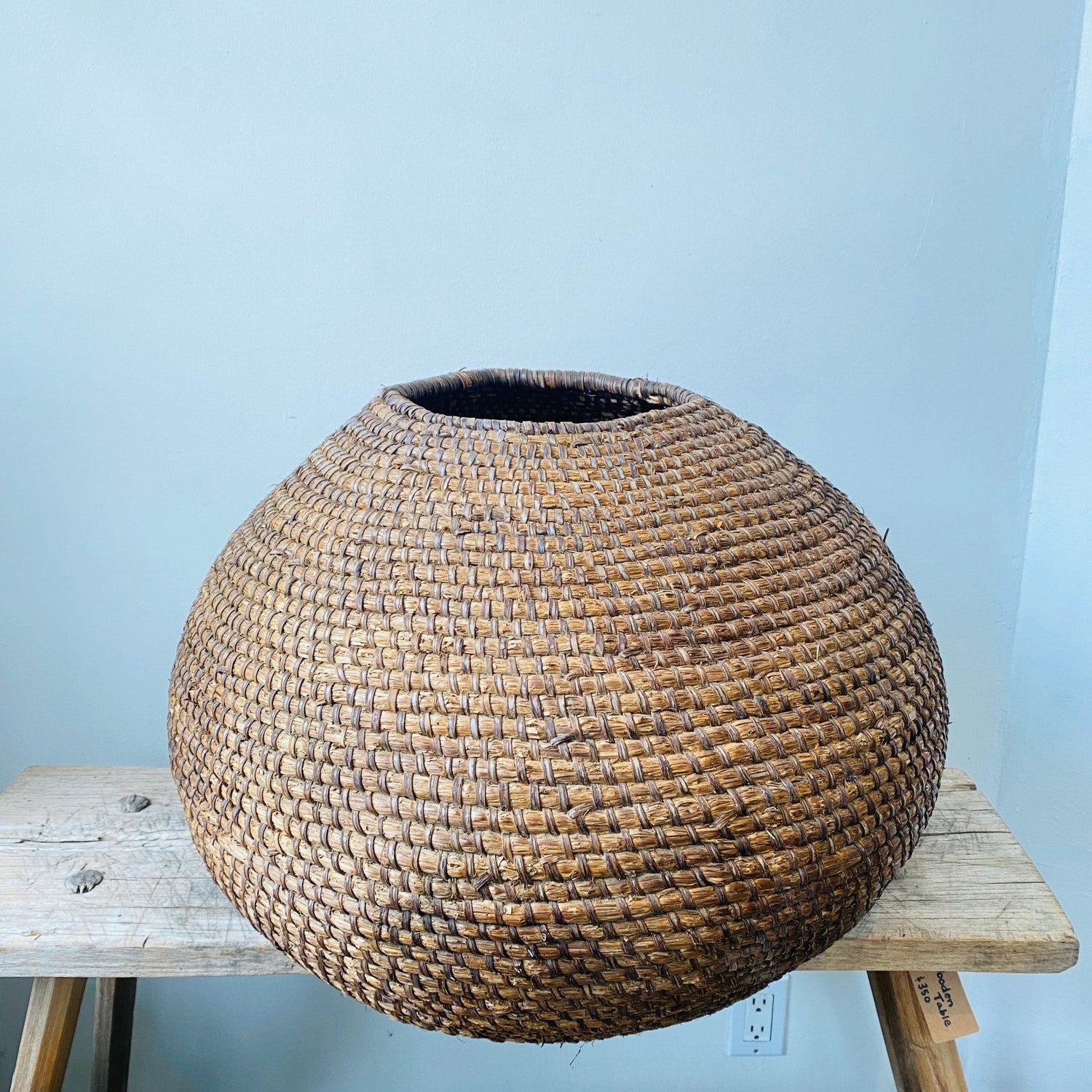 Antique French &amp; Eastern European Rice Straw Basket | 19th - 20th Century - MIKAFleurAntique