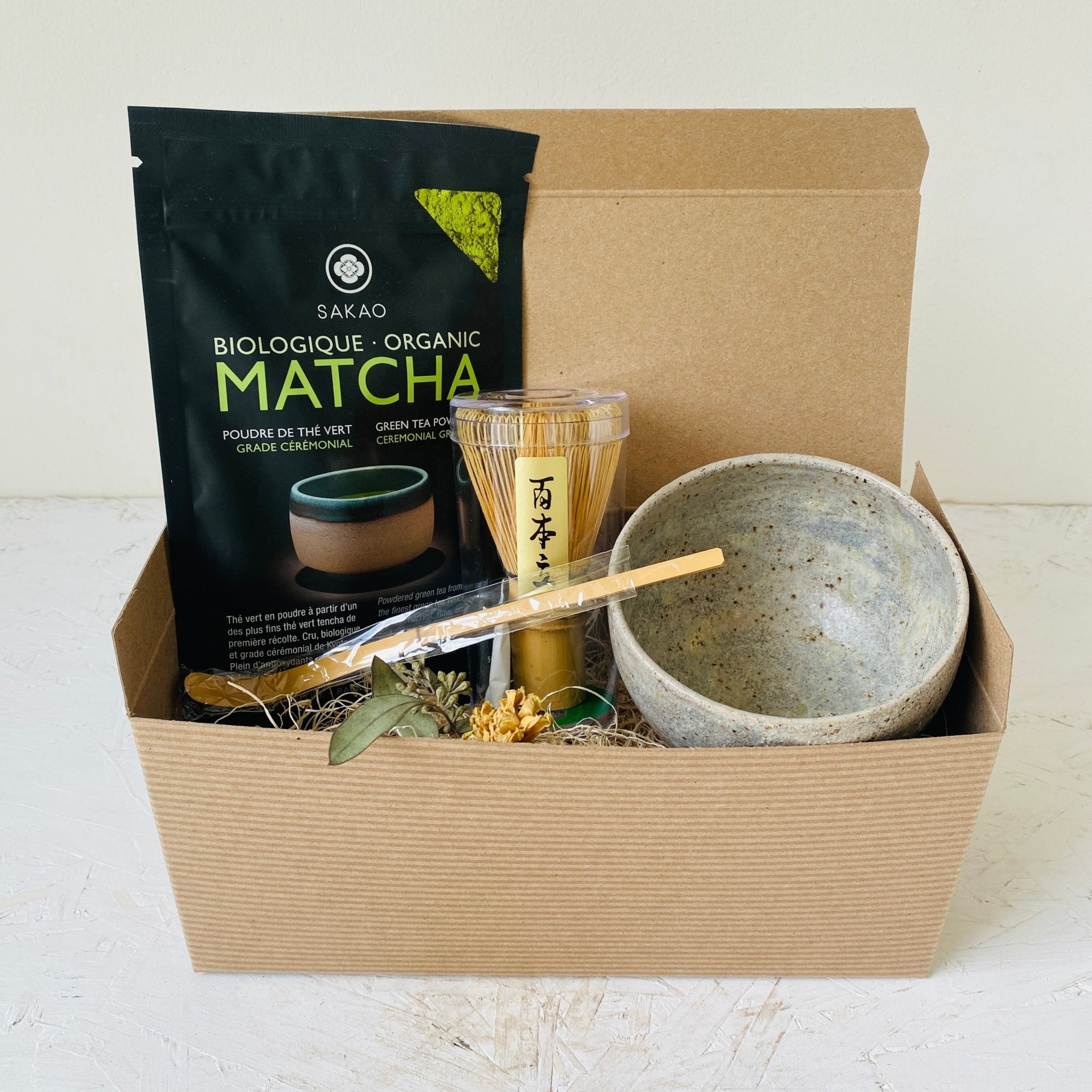 Matcha Gift Set for Tea lover (with box and juniper leaf) - MIKAFleurGift Set