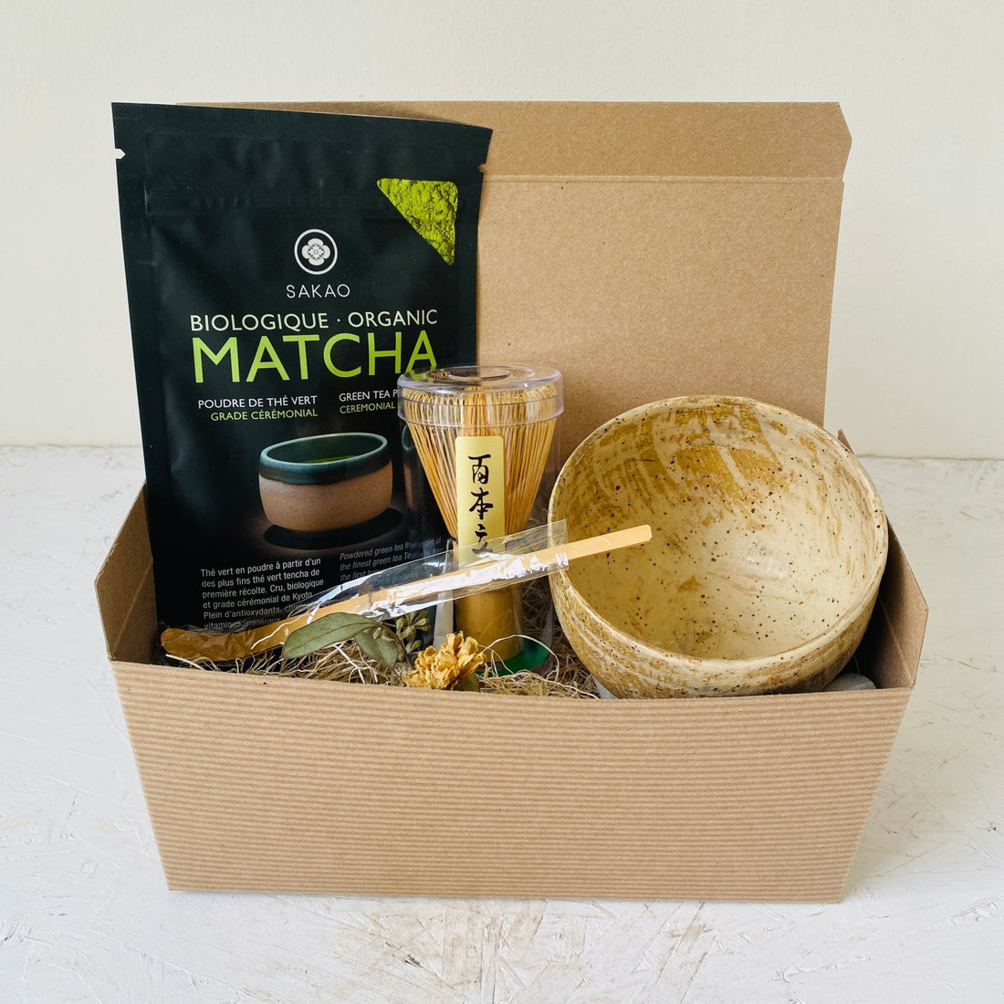 Matcha Gift Set for Tea lover (with box and juniper leaf) - MIKAFleurGift Set