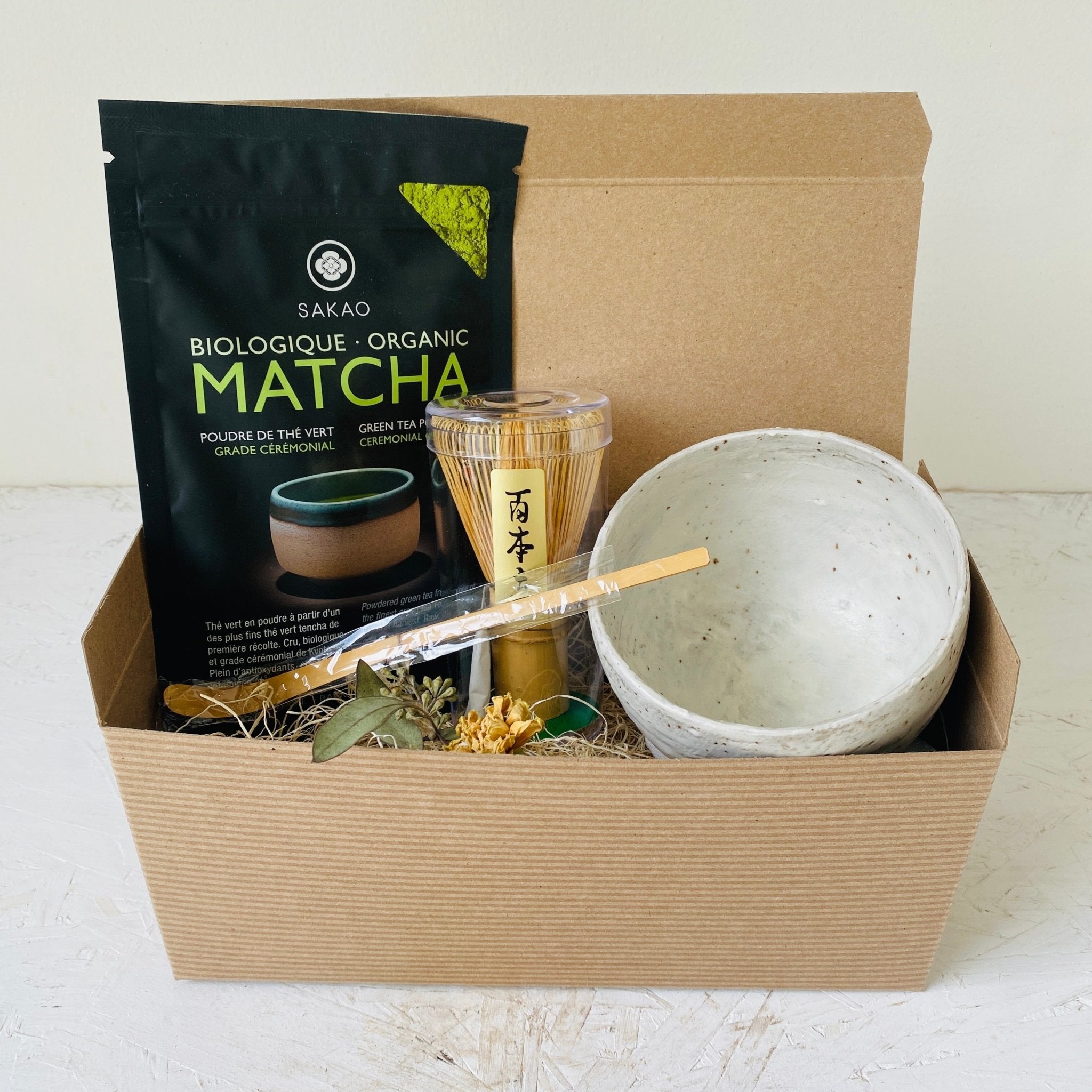 Matcha Gift Set for Tea lover (with box and juniper leaf) - MIKAFleurGift Set