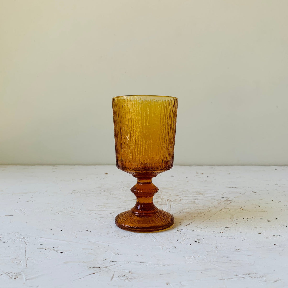 Vintage Amber Wine Glass - MIKAFleur